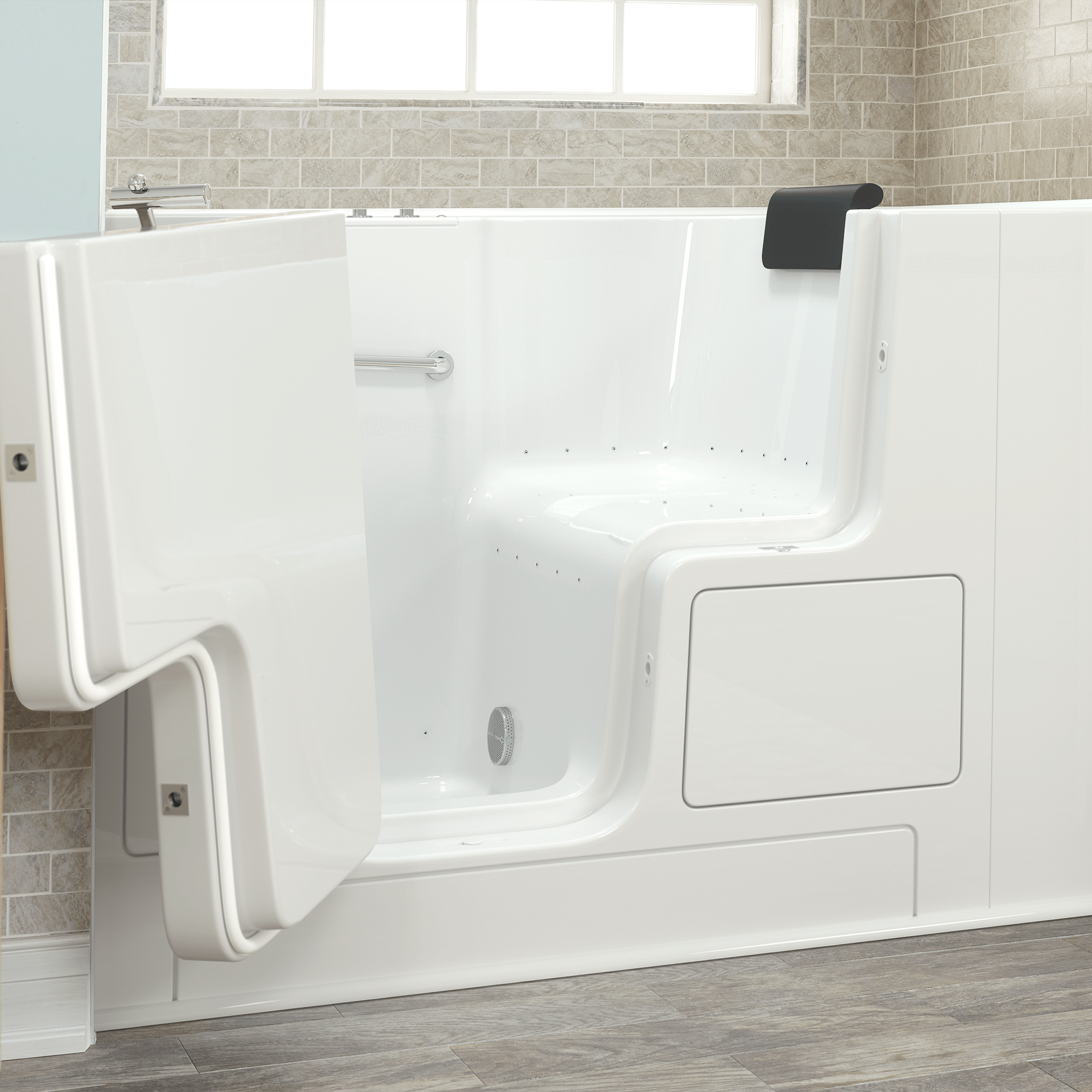 Gelcoat Premium Series 32 x 52  Inch Walk in Tub With Air Spa System   Left Hand Drain WIB WHITE